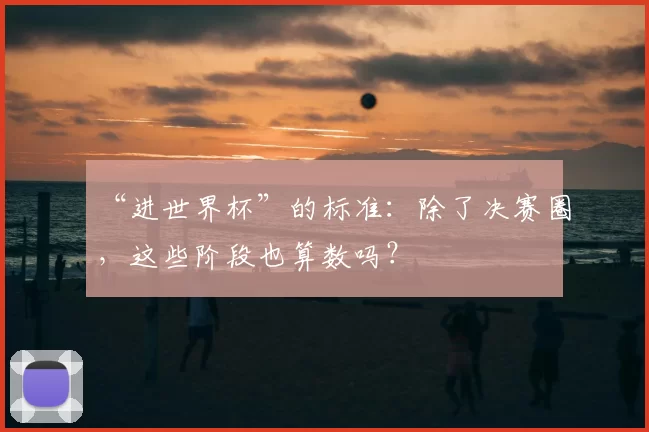 “进世界杯”的标准：除了决赛圈，这些阶段也算数吗？