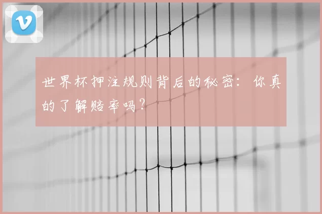 世界杯押注规则背后的秘密：你真的了解赔率吗？